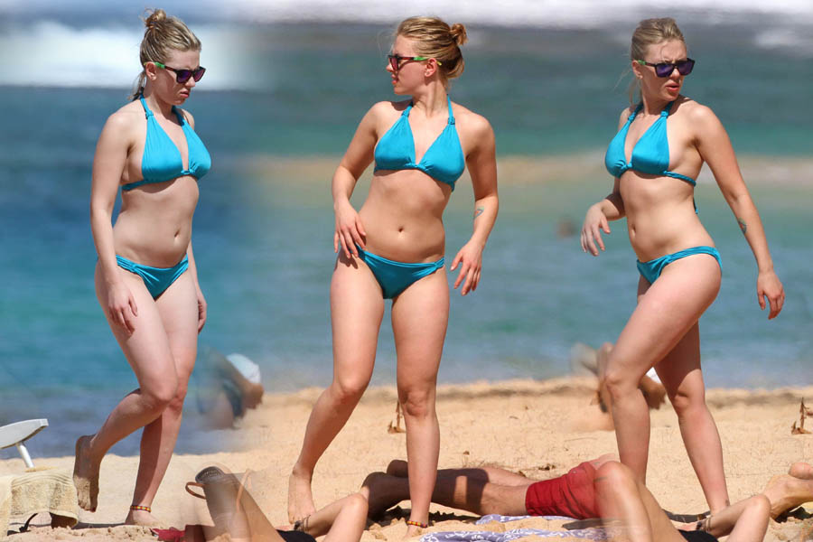 Scarlett Johansson Beach Candids In Hawaii February 10 2012.