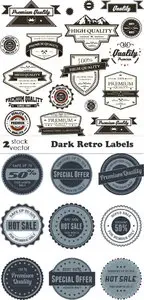 Vectors - Dark Retro Labels