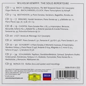 Wilhelm Kempff - Solo Piano Recordings (35CDs, 2012)