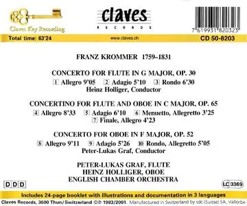 Peter-Lukas Graf, Heinz Holliger, English Chamber Orchestra - Franz Krommer: Flute and Oboe Concertos (2001)