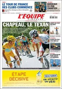 L'Équipe, du Dimanche 26 Juillet 2009.