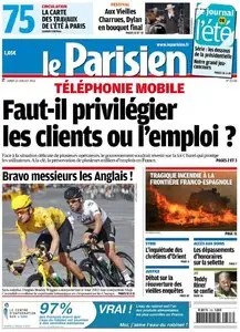 Le Parisien + Cahier Paris du Lundi 23 Juillet 2012