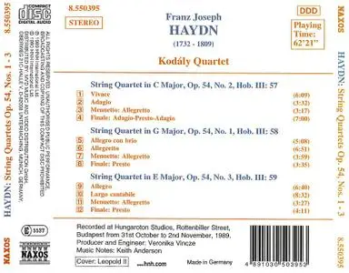 Kodály Quartet - Haydn: String Quartets Op. 54 Nos. 1-3 (1990)