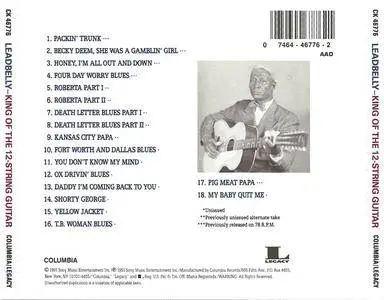 Leadbelly - King Of The 12-String Guitar (1991) {Columbia Legacy} **[RE-UP]**