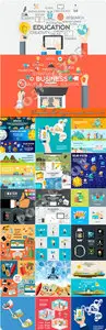 Templates flat design concept vector set 22