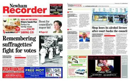 Newham Recorder – February 07, 2018