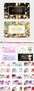 Vectors - Voucher Templates with Flowers 3