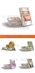 World currency banknotes vector illustration
