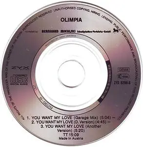 Olimpia - You Want My Love (Germany CD3) (1990) {ZYX}