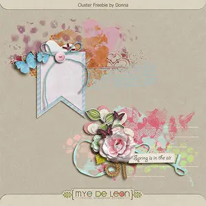Scrap Kit: For Mommy and  4 Vintage Flower Clusters