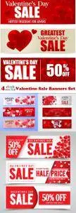 Vectors - Valentine Sale Banners Set