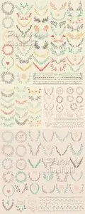 Simple Floral Elements Vector