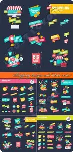 Shopping badges and labels vector