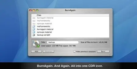Burn Again 2.5 for Mac OS X
