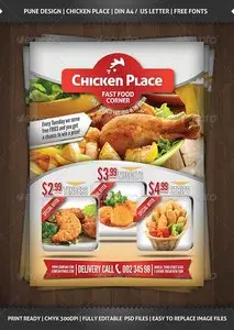 GraphicRiver Chicken Place - Fast Food Flyer