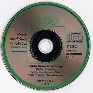 Hedos Ensemble - Love lives not when Hope is gone: Renaissance Love Songs (1996)