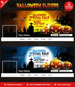 GraphicRiver - Halloween Facebook Covers - 2 Designs