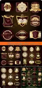 Luxury vintage labels vector set 5