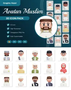 EE - Avatar Muslim 3D Icon Pack 6WHRTRV