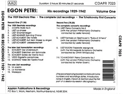 Egon Petri · His recordings 1929-1942 · Vol. I [2CD set]  [Re-up]