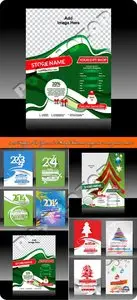2014 Happy New Year and Merry Christmas magazine cover poster vector 3