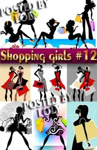 Shopping Girls #12 - Stock Vector