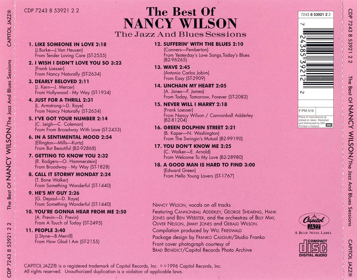 Nancy Wilson - The Best of Nancy Wilson: The Jazz and Blues Sessions (1996)...