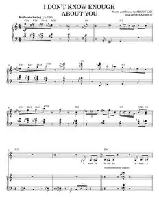 I Don't Know Enough About You - Diana Krall, Peggy Lee (Piano-Vocal-Guitar)