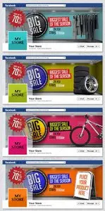GraphicRiver - 4 3D Sales Templates for Facebook Timeline (Repost)