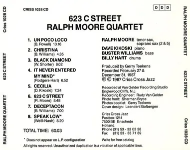 Ralph Moore Quartet – 623 C Street (1987) (Criss Cross Jazz-Digital Recording)