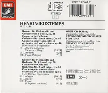 Heinrich Schiff, Radio-Sinfonieorchester Stuttgart, Sir Neville Marriner - Vieuxtemps: Cello Concertos Nos. 1 & 2 (1987)