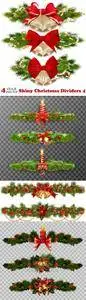 Vectors - Shiny Christmas Dividers 4