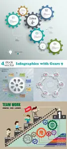 Vectors - Infographics with Gears 9