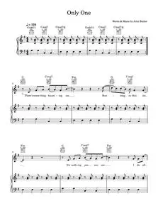 Only One - The John Butler Trio (Piano-Vocal-Guitar (Piano Accompaniment))