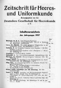 Zeitschrift fur Heeres- und Uniformkunde №152-156 1957