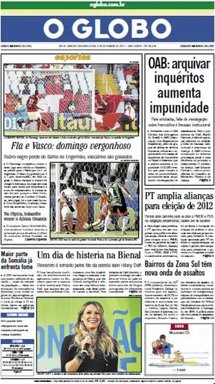 Jornal O Globo 5 de setembro de 2011