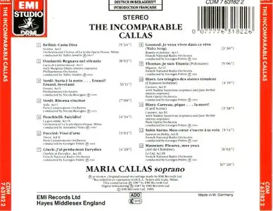 Maria Callas - The Incomparable Maria Callas. Favourite Arias (1989)