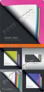 Blank paper and colored paper vector background 
