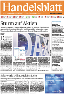 Handelsblatt vom Montag, 15. Dezember 2014