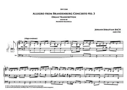 Allegro from Brandenburg Concerto n.3 (BWV 1048) - Organ transcription