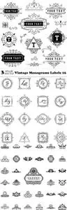 Vectors - Vintage Monograms Labels 16