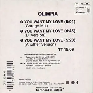Olimpia - You Want My Love (Germany CD3) (1990) {ZYX}