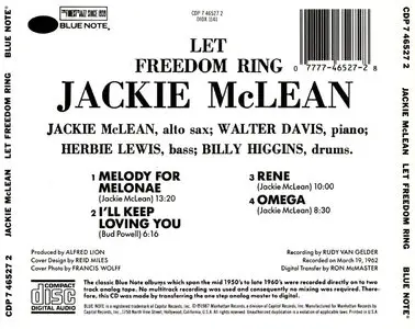 Jackie McLean – Let Freedom Ring (1962)(Blue Note USA Pressing)(CDP 746527 2)