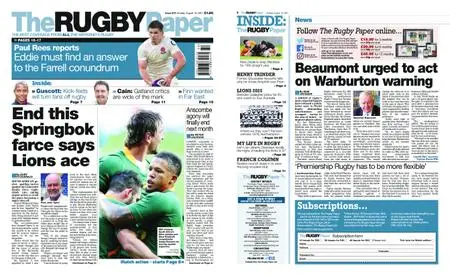 The Rugby Paper – August 15, 2021