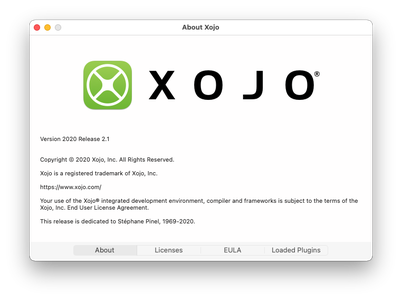 Xojo 2020 Release 2.1 macOS