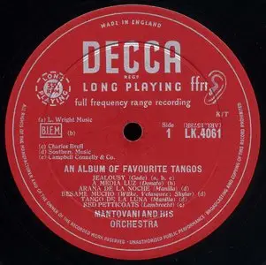 Mantovani & his Orchestra - An Album of Favourite Tangos (1953) 24-bit/96kHz Vinyl Rip