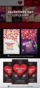 CreativeMarket - Valentines Day Flyer & BG Bundle
