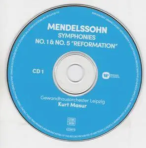 Mendelssohn - The 5 Symphonies & The 13 String Symphonies - Kurt Masur & Concerto Koln (2016) {6CD Set Warner Classics}