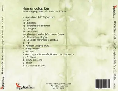 Homunculus Res - Limiti all’Eguaglianza della Parte con il Tutto (2013)