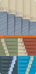 Stylish banners with numbers vector
